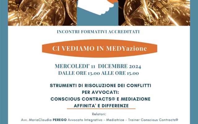 Evento Mediazione consciuous contracts dicembre 2024